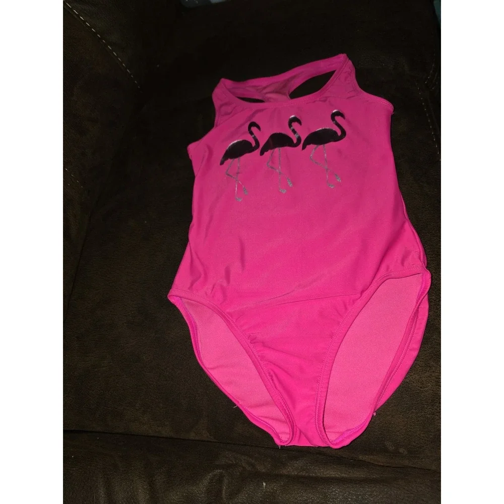 Gap kids pink‎ flamingo bathing suit swim one piece size medium 8
